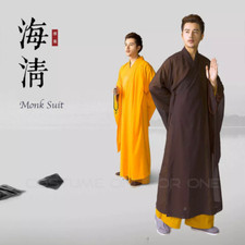 Zen Buddhist Meditation Haiqing Robe Kung Fu Long Gown Shaolin Monk Uniform Sale