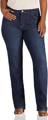 Lee Women's Plus-Size Instantly Slim Straight Leg Jeans, Ellis, 14W (Medium)
