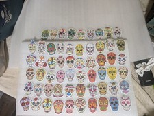 59 Halloween 3" Inch Tall Dia De Los Muertos Fiesta Skull Sticker Skeleton Head