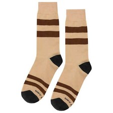 NWT Brown Stripe Dress Socks Novelty Men 8-12 Crazy Fun Sockfly