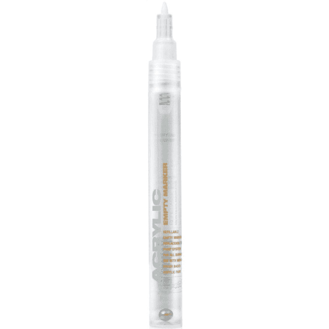 Montana Empty 0.7mm Extra Fine Round Marker - Refillable Pen for Paint
