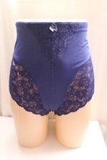 Vintage Sissy High-Waist Tummy Control Girdle Shapewear Lace Bow Briefs BLUE XL