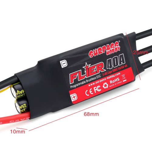 SURPASS HOBBY 900-1700KV Brushless Motor 40-60A ESC for RC Fixed Wing Air Plane - Picture 23 of 28