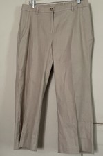 J Jill Linen Stretch Cropped Stone beige Pants 16