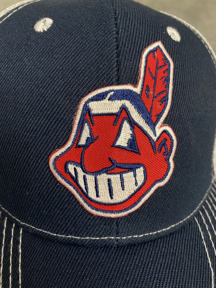 Cleveland Indians Chief Wahoo All Navy Full Back Baseball Cap