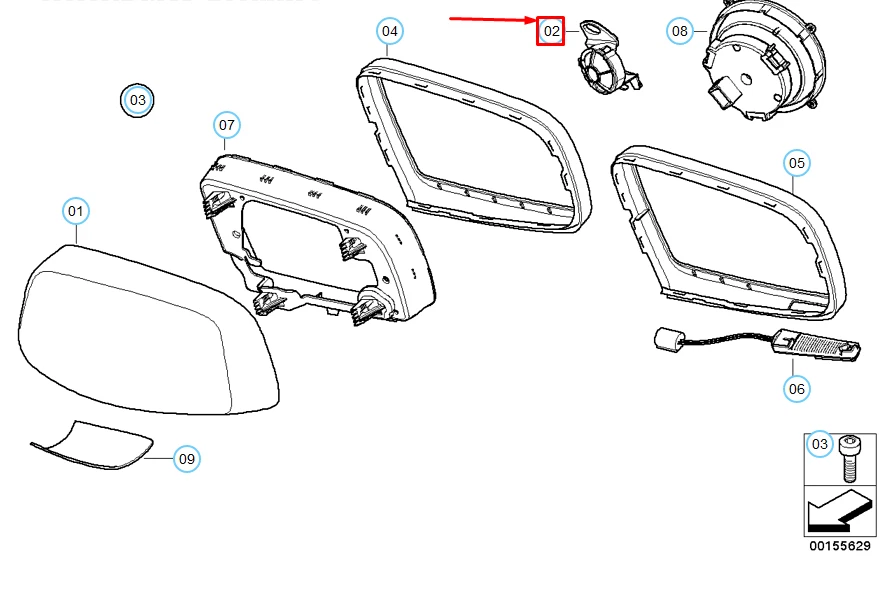 BMW 5 E60 Front Left Door Mirror Electronics LHD 67136974452 NEW 