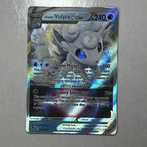 Pokémon TCG Alolan Vulpix VSTAR Silver Tempest Ultra Rare 34/195 Miscut Error NM
