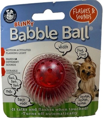 Pet Qwerks Small Blinky Babble Ball Flashes & Sounds Toy for Dogs NEW