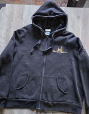 Walt Disney World Black W/ Gold Castle Full Zip Hooded Sweatshirt Sz 2XL