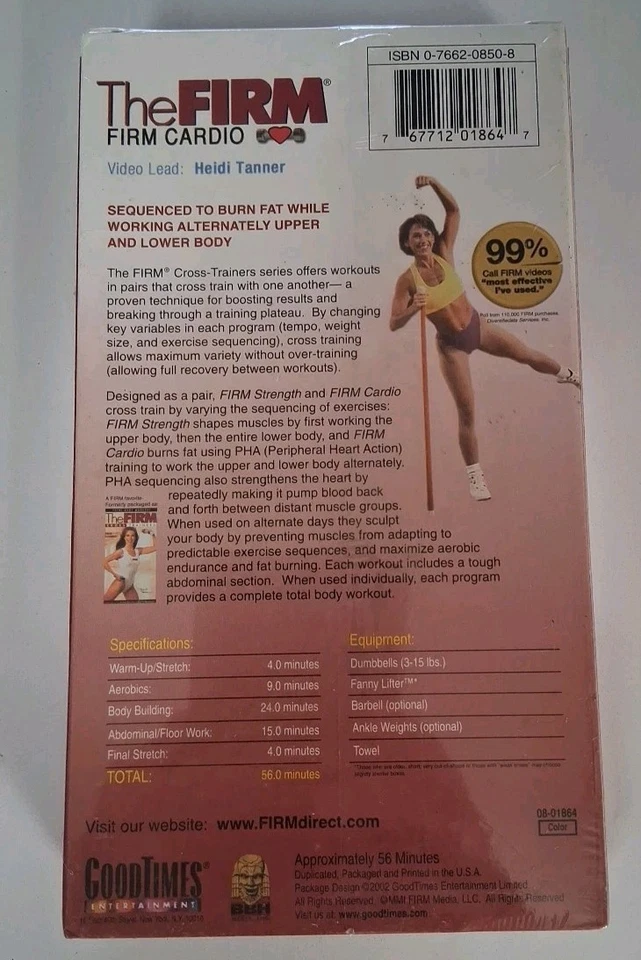 The Firm Cross Trainers Firm Cardio VHS Aerobics Workout Sealed  A34 - Image 2 of 2