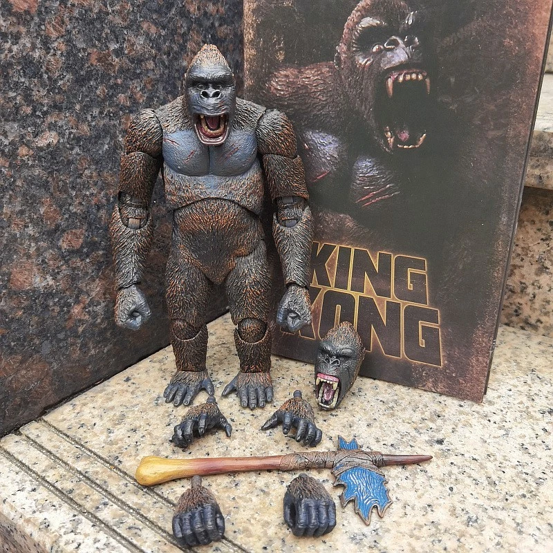 NECA Godzilla Monster Skull Island King Kong with Axe Collectible Action Figures