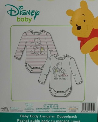 Baby Disney Winnie the Pooh 2xBody Langarm Set Größe 68/74 Mädchen Rosa