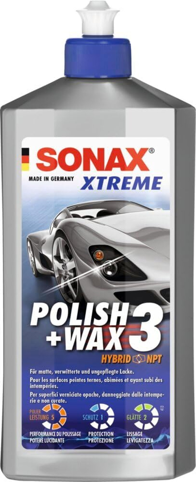 SONAX XTREME 3 Polish+Wax Potente Lucidante Vernici - Flacone 500ml