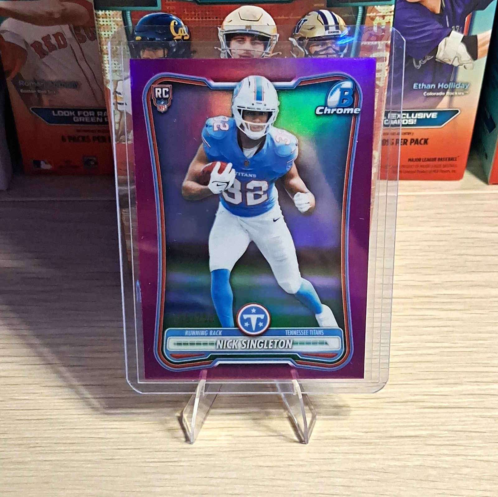 Topps 2026 Bowman Chrome #BCV-147 Nick Singleton RC Purple Refractor 186/250