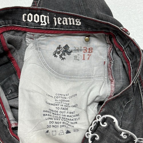 Coogi Australia Jeansshorts Herren 38 grau Denim Jorts bestickte Taschen " - Bild 10 von 10