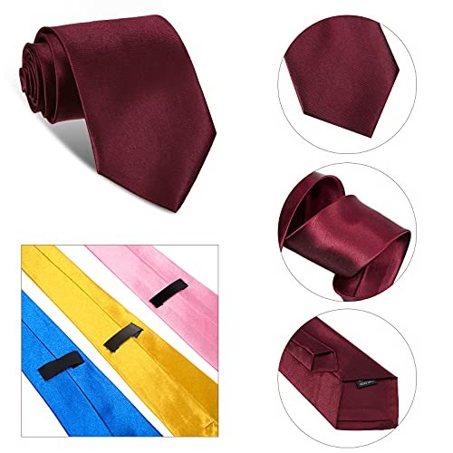 12 Pieces Solid Satin Ties Pure Color Ties Set Business Formal Necktie Tie for - Picture 3 of 7