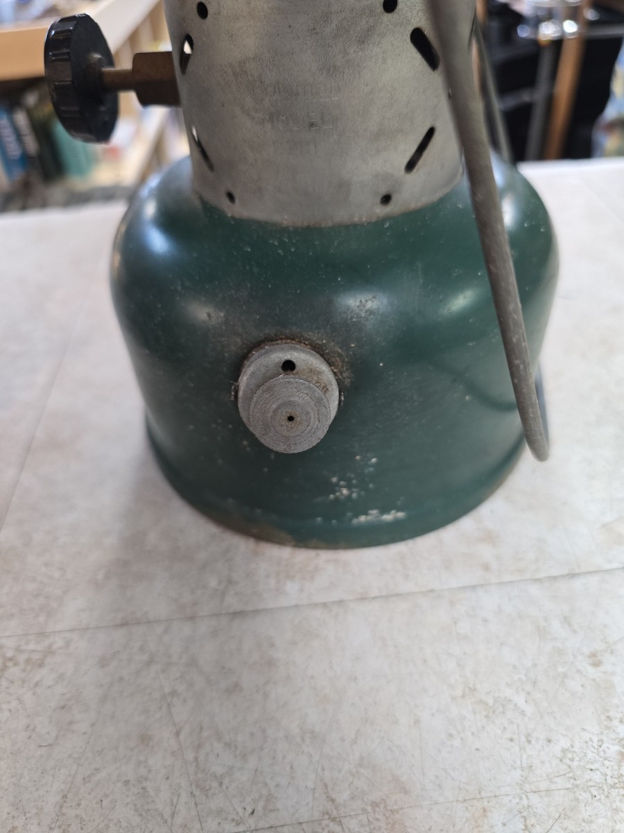 Vintage Oct 1953 Coleman 228E Camping Lantern Green Big Hat | eBay