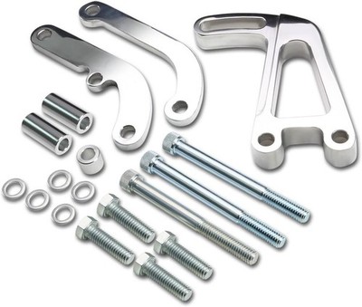 POLISHED ALUMINUM POWER STEERING BRACKET FOR LWP CHEVY SBC SMALL BLOCK 262-400 