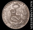 Peru: 1934 One Silver Sol - Scarce  Extra Fine / Almost Uncirculated  #L7371 — photo 2