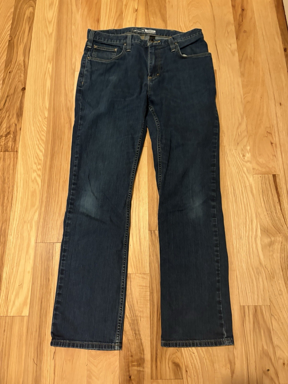 Carhartt Jeans Mens 34X32 Straight Leg Regular Fit Rugged Flex Blue