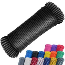 SMART CASUAL 100 ft 1/4" Polyester Rope Comparable to x 100', Black