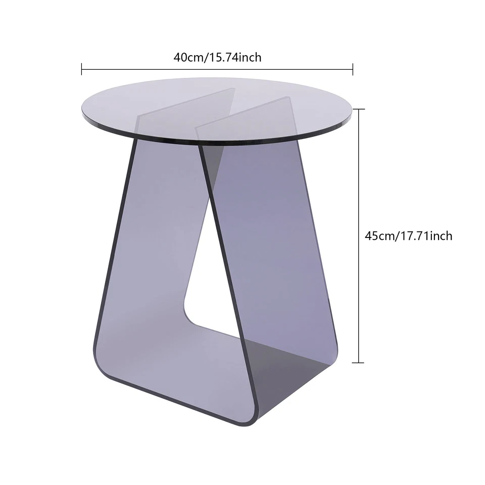 17.71in H Side Table Acrylic End Table Modern Nightstand Floorstand Coffee Desk - Image 2 of 4
