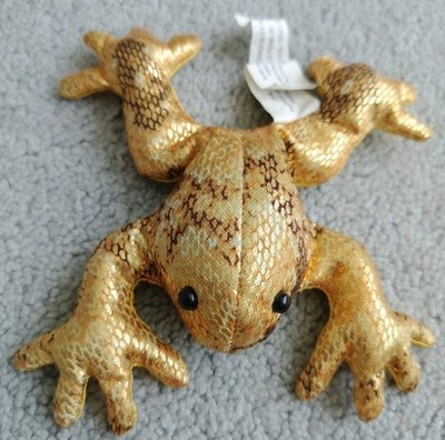Ganz Rainforest Animals Golden Tree Frog Weighted Bean Bag Plush 5''