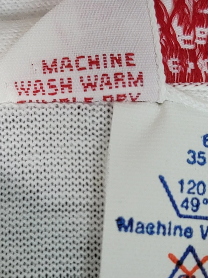 Polo de golf State Farm de colección años 80 para hombre talla XL blanco con logotipo bordado en el brazo Foto 4 de 4