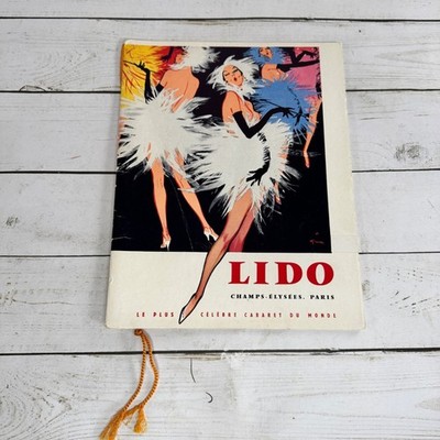 Lido Champs Elysees Paris Program 1959 Vintage Burlesque Cabaret Booklet Photos