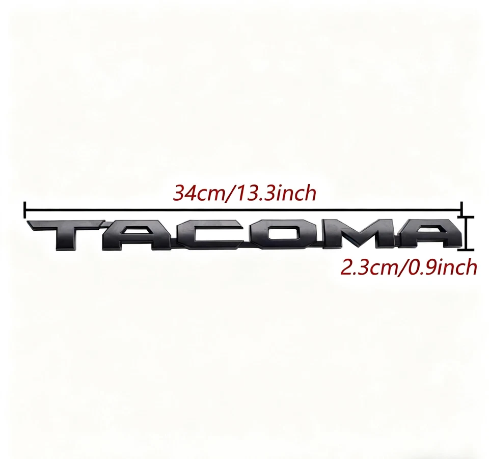 2PCS MATTE BLACK DOOR SIDE EMBLEM FOR TACOMA 2016-24 LEFT RIGHT NAMEPLATE BADGE Foto 3 de 4