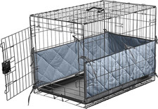Dog Crate Bumper with Ties, 18"X12"X7" Gray Dog Crate Bumpers for Inside Crat...