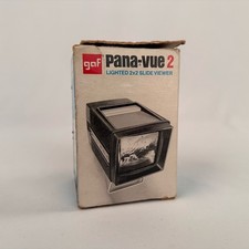 Vintage GAF Pana-Vue 2 Lighted 2x2 Slide Viewer with Box, Needs Light Bulb