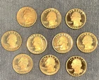 Lot of 10 Silver Proof (S) Washington Quarters - Various Years