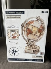 ROKR Luminous Globe ST003 3D Wooden Puzzle DIY Model Kit Curious Discovery - NEW
