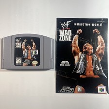 WWF War Zone (Nintendo N64 1998) Game Cartridge & Manual - Tested & Working
