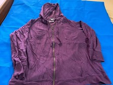 Women's Purple Full Zip Hoodie Sweatshirt Drawstring Hood Casual Jacket