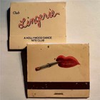 Vtg CLUB LINGERIE Matchbook Lot 2 Sunset Hollywood Club Mouth #11 Tom Wesselmann — photo 1