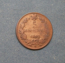 5 centesimi 1862  zecca N NAPOLI Vittorio Emanuele II
