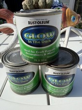 3 Rust-Oleum 214945 Glow in The Dark Brush On Luminous Latex Paint 7oz Halloween