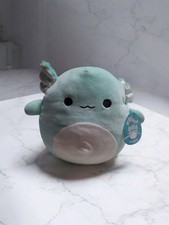 Squishmallows 10 Anastasia The Axolotl Teal Fuzzy Ears Plush Soft KellyToys