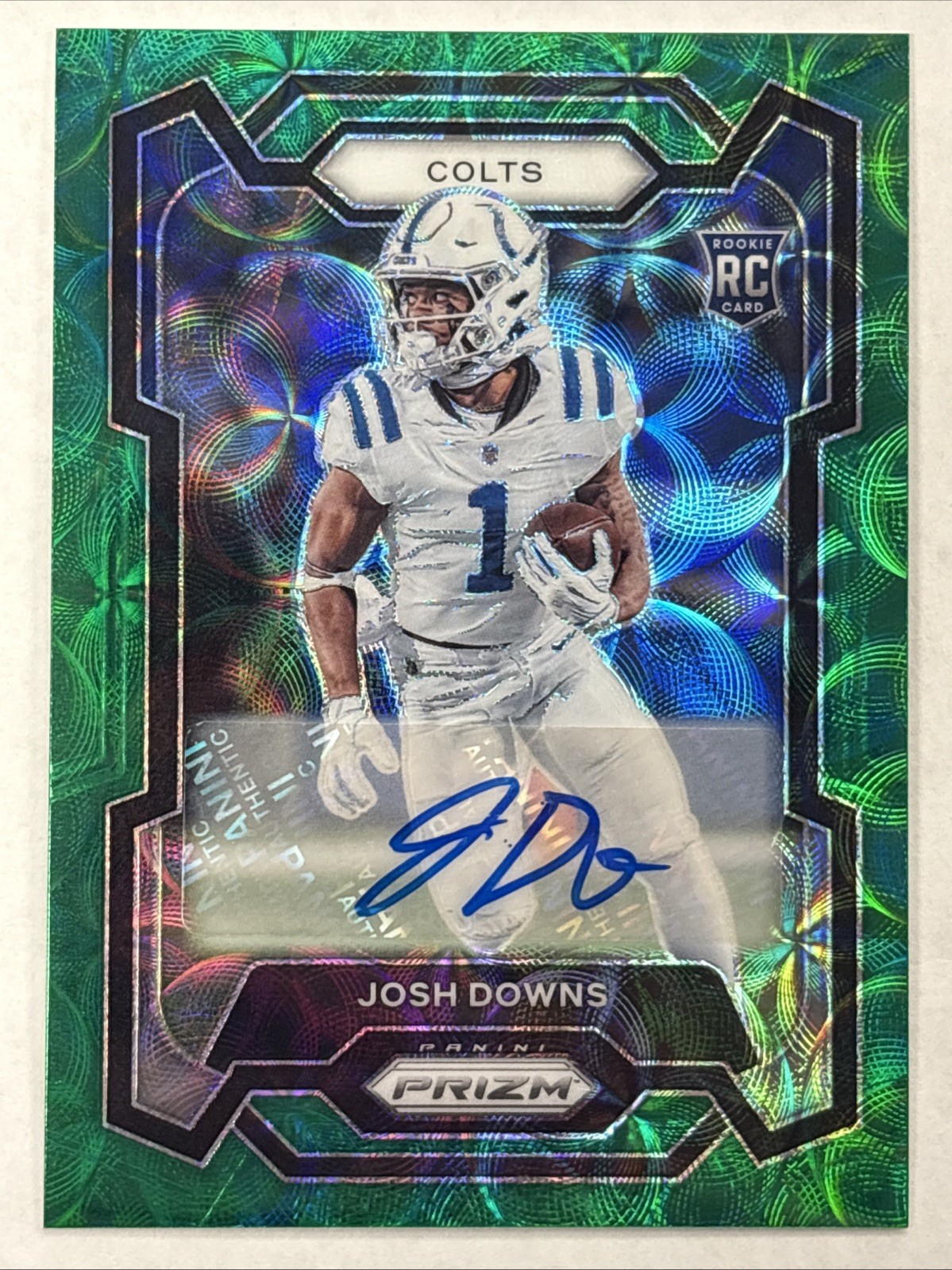 2023 Panini Prizm Josh Downs Green Scope Auto Rookie RC #22/75