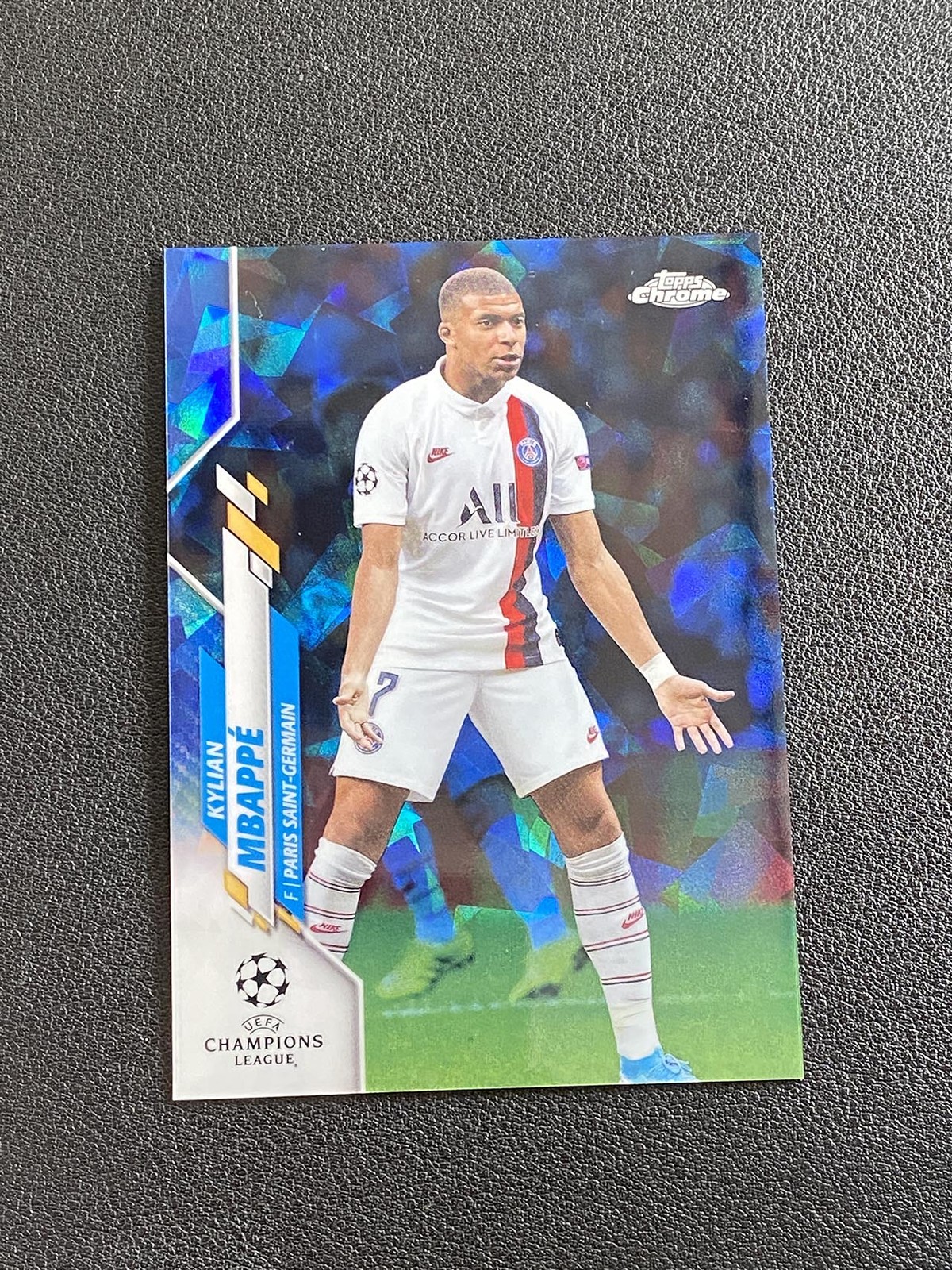 Kylian Mbappe 2019-20 Topps Chrome UEFA Sapphire Blue Ice Refractor #26
