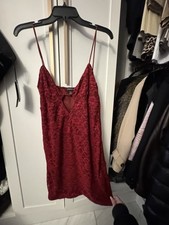 Pretty Little Thing Dress Red Lace