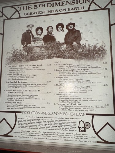 5th Dimension “Greatest Hits On Earth” SEALED Lp Funk/Soul - Picture 4 of 7