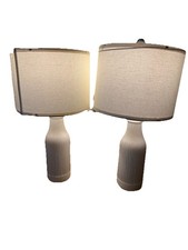 23.75 inches Modern Ceramic Table Lamp Set of 2 for Bedside Nightstand Lamp