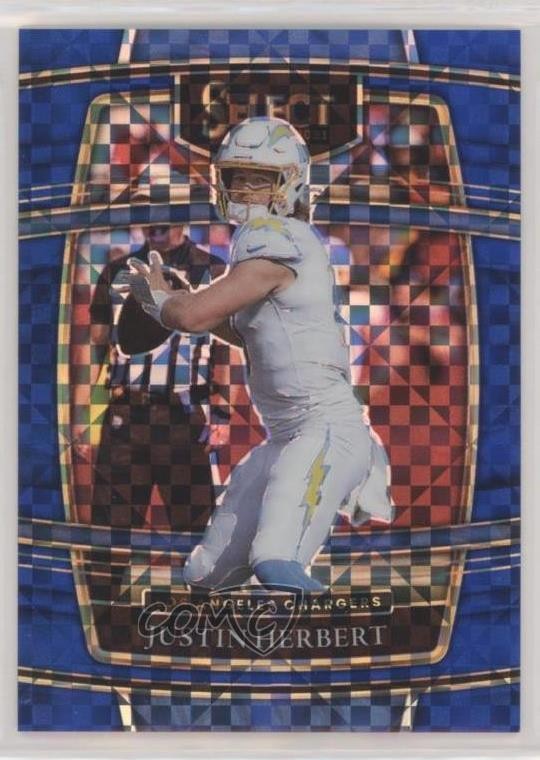 2021 Panini Select Concourse Blue Prizm 193/199 Justin Herbert #19 rf2