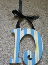 THE LETTER 'N' WOODEN DECORATIVE LETTER - CURSIVE NURSERY DECOR CUSTOM