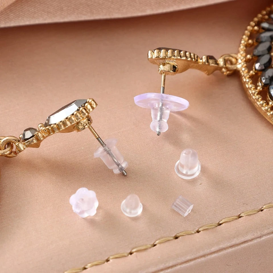 6 Estilos Respaldos de Pendientes de Silicona para Tachuelas, 600 Piezas Respaldos de Pendiente Suave Transparente H Foto 4 de 4