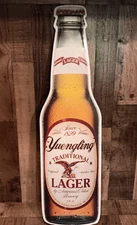 Vintage Yuengling Lager Tin Bottle Bar Sign 40" X 11" Please Read