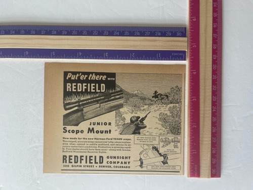 Vintage 1946 Print Ad Redfield Junior Scope Mount Advertisement - Picture 2 of 2